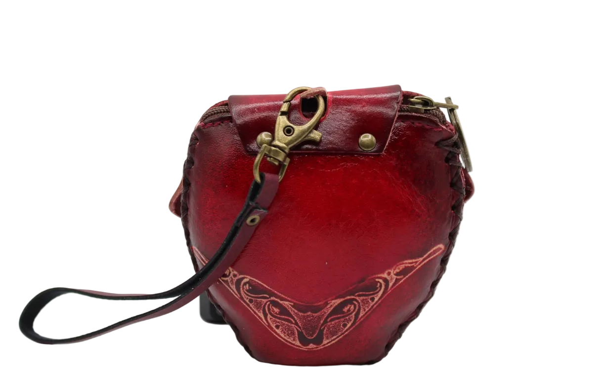 Handmade Leather Elephant Wristlet Coin Purse Wallet