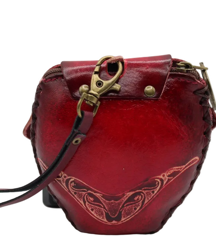 Handmade Leather Elephant Wristlet Coin Purse Wallet