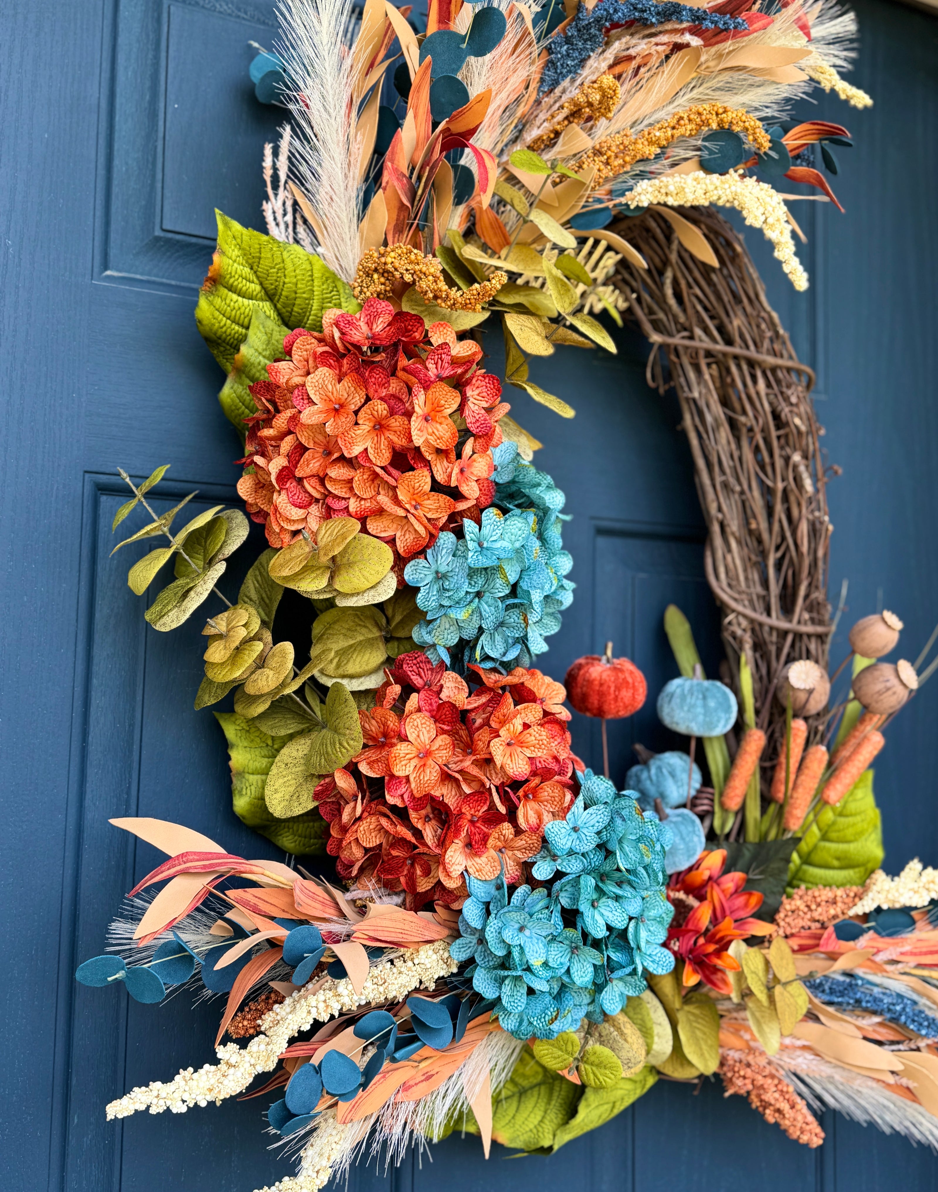 Teal Pumpkin Harvest Wreath