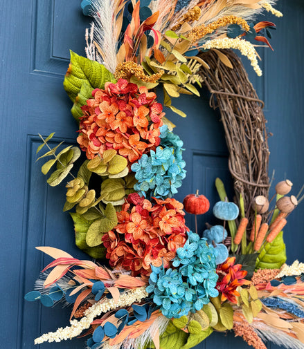 Teal Pumpkin Harvest Wreath