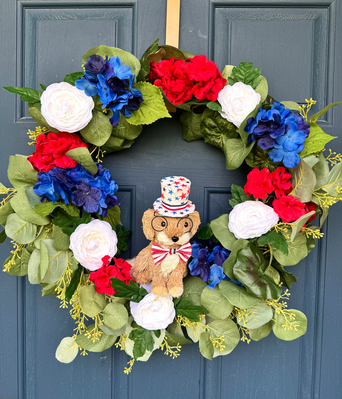 Patriotic Puppy Wreath