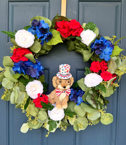 Patriotic Puppy Wreath