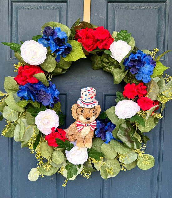 Patriotic Puppy Wreath