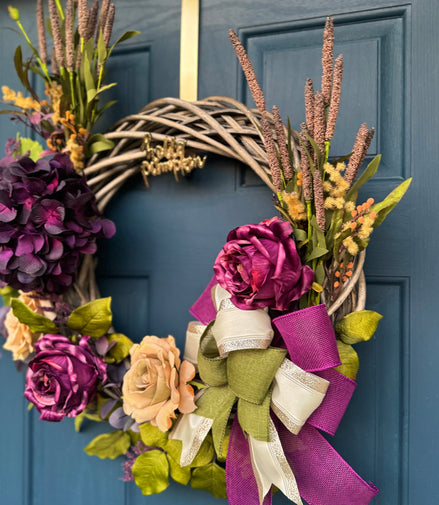 Luxury Purple Hydrangea Wreath