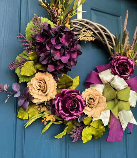Luxury Purple Hydrangea Wreath
