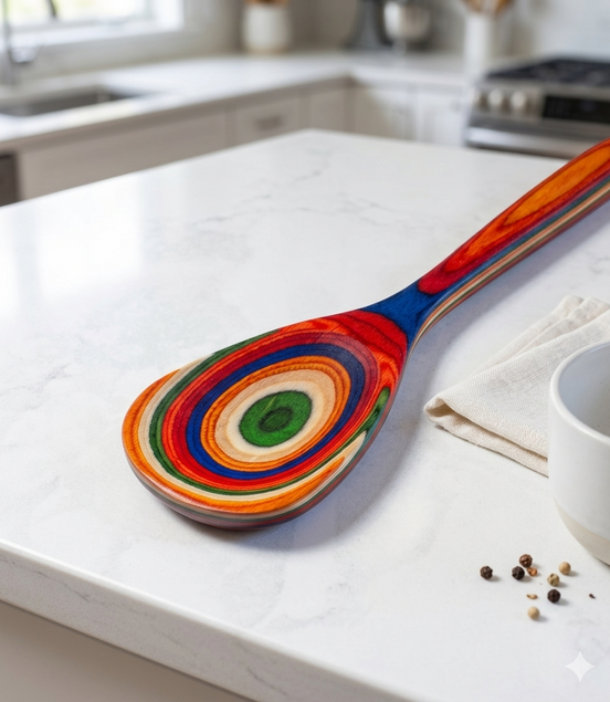 Baltique® Marrakesh Colorful Wooden Cooking Spoon, 12.5"