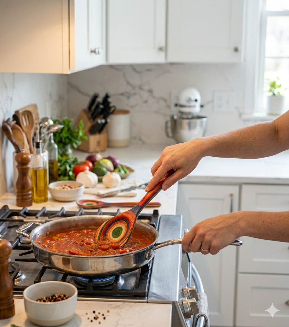 Baltique® Marrakesh Colorful Wooden Cooking Spoon, 12.5