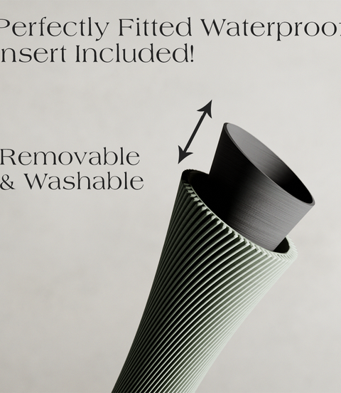 VASE- SPIRAL ROSE Vase: Muted Green / 10 inches / With Insert