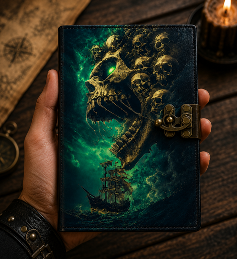 Halloween Tarot Handmade Leather Journal for Spiritual Shops